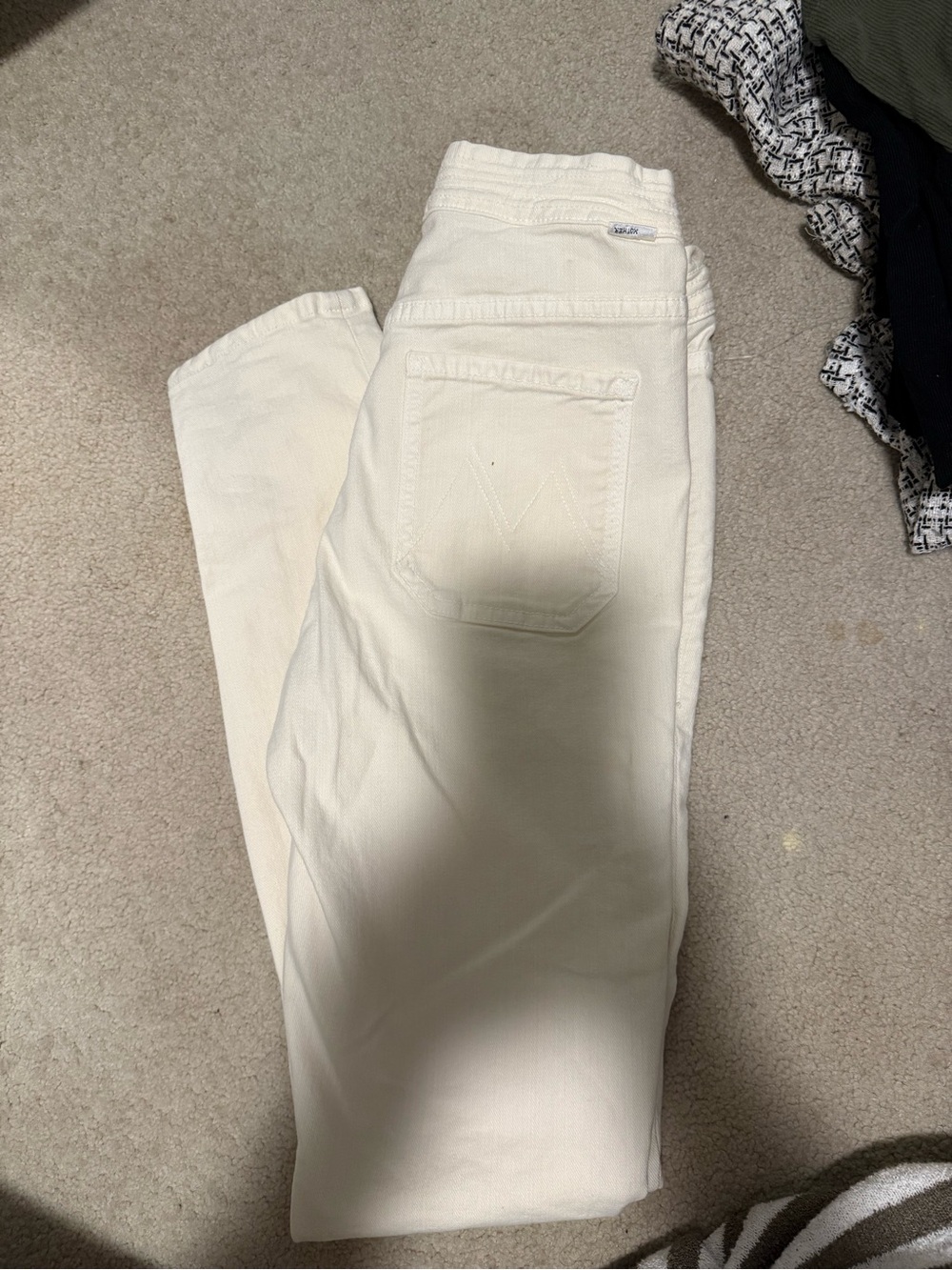 MOTHER Cream Denim Jeans Size 24 - Picture 2 of 3